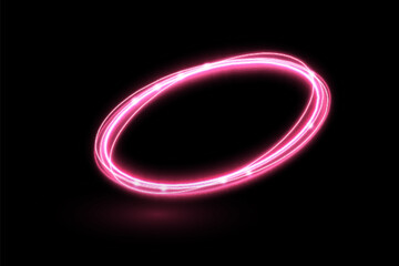 Wall Mural - neon swirl. curved purple or pink line light effect. purple or pink portal or energy tunnel