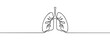 One continuous drawing of the anatomical organ of the human lungs