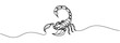 scorpion one line drawing, sketch, isolated vector.