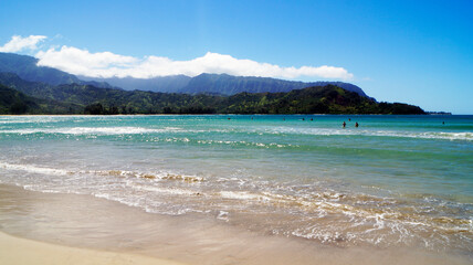 Sticker - Hanalei Beach, Island of Kauai, Hawaii, United States