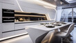 © Denflow - Ideas and reference for modern kitchen interior design. Bright space. Project, presentation and advertising of a stylish kitchen. Beautiful location. Space, futuristic style of the future.