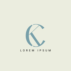 Fototapete -  Alphabet KC and CK illustration monogram vector logo template