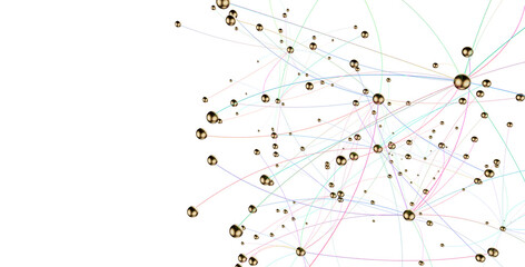 Poster - Falling cyber particles. Big data stream. 3d