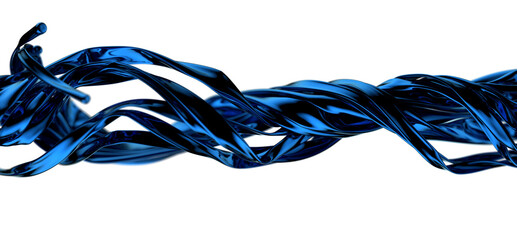 Poster - Azure Elegance: Abstract 3D Blue Wave Illustration for Elegant and Sophisticated Designs