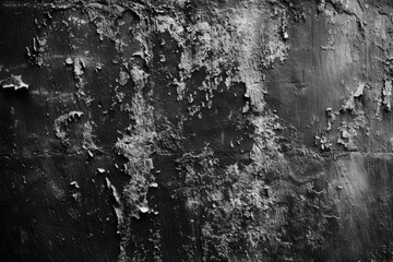 Poster - A black and white photo showcasing a wall with peeling paint. Perfect for adding a vintage touch to your design projects