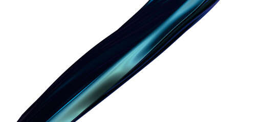 Poster - Serene Surf: Abstract 3D Blue Wave Illustration for Mellow and Refreshing Designs
