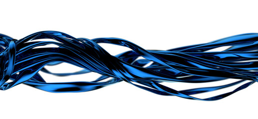 Poster - Azure Elegance: Abstract 3D Blue Wave Illustration for Elegant and Sophisticated Designs