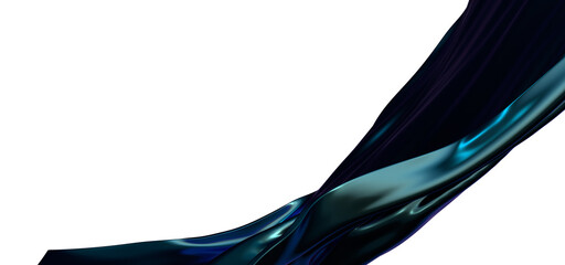 Poster - Serene Surf: Abstract 3D Blue Wave Illustration for Mellow and Refreshing Designs