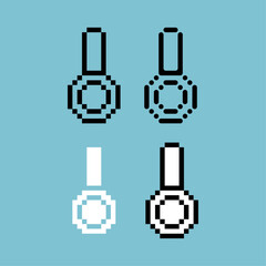 Poster - Pixel art outline sets icon of medal winner variation color.Medallion icon on pixelated style. 8bits perfect for game asset or design asset element for your game design. Simple pixel art icon asset.