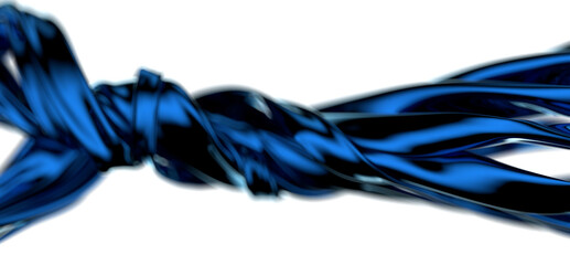 Poster - Curves of Bliss: Abstract 3D Blue Wave Illustration for Blissful and Harmonious Designs