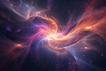 Wall Mural - an abstract cosmic concept with intertwining light and dark energy streams