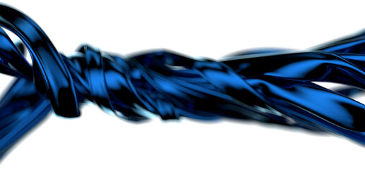Poster - Curves of Bliss: Abstract 3D Blue Wave Illustration for Blissful and Harmonious Designs