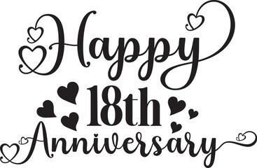 Anniversary typography design on plain white transparent isolated background for card, shirt, hoodie, sweatshirt, apparel, tag, mug, icon, poster or badge