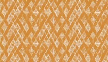 Seamless White Triangle Hand Drawn A Pattern On Orange Background Geometric Abstract Texture Vector Illustration