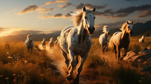 Running Herd Of Horses