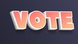 3D Vote text banner art