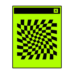 Fototapete - Vector illustration of retro pc element. Old computer aestethic. Nostalgia for 1990s -2000s. Chessboard