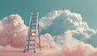 © ZackZephyr - Ladder to the sky. Step ladder leading in cloud computing concept