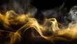 golden smoke floating over black background, screen effect, overlay, texture.