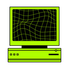 Fototapete - Old computer aestethic element. Vector illustration.  Retro Y2K elements for design