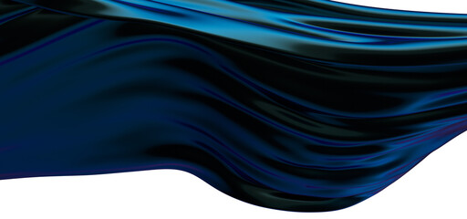 Poster - SoothFlowing Rhythms: Abstract 3D Blue Wave Illustration with Harmonious Movementsing Curves: Abstract 3D Blue Wave Illustration for Relaxing Visual Experiences