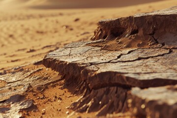 Poster - A close-up shot of a rock in the desert. Perfect for nature-themed projects and backgrounds