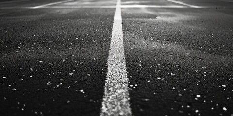 Poster - A black and white photo capturing the emptiness of a street. Suitable for various uses