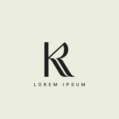 Wall Mural - Alphabet KR and RK illustration monogram vector logo template