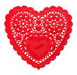 canvas print picture - Red Heart Doily