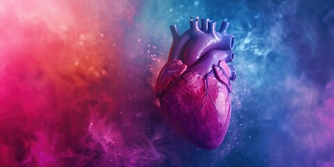 Poster - A heart shape formed in the midst of a swirling cloud of smoke. Suitable for various creative projects