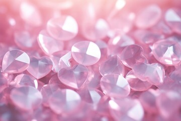 Poster - A close-up view of a bunch of pink crystals. This image can be used for various purposes