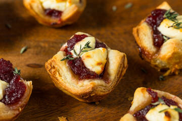 Wall Mural - Cranberry Goat Cheese Puff Pastry Appetizer Bites