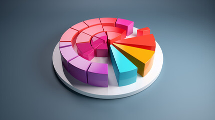 3D pie Charts in page, Ai generated image