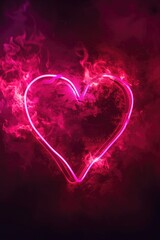 Poster - A pink heart with smoke billowing out of it. Perfect for adding a touch of romance and mystery to your designs