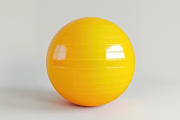 Poster - A yellow ball sitting on top of a white surface. Suitable for various concepts and designs