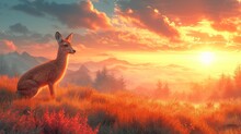 Antelope In The Sunset