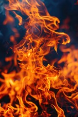 Wall Mural - Close up view of a fire on a grill. Perfect for food and cooking related projects
