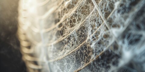 Poster - A detailed view of a wire fence covered in water droplets. This image can be used to depict concepts such as protection, barriers, or the beauty of nature after rain