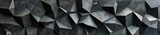 Fototapeta  - Modern 3D wall of dark, geometrically cut stones, arranged in a visually striking pattern, combining tradition with contemporary aesthetics