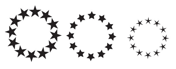 Wall Mural - stars in circle icons set. vector illustration isolated on white background