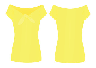 Woman yellow t shirt. vector