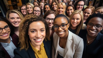 Sticker - Diverse group of smiling professionals in office