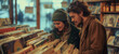© Katsiaryna - In a vintage record store, a couple flips through vinyl records, discovering shared musical favorites