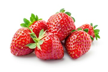 Sticker - Strawberries alone on white background