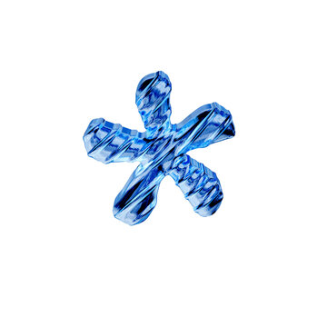 Ribbed blue ice 3d symbol