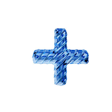 Ribbed blue ice 3d symbol