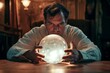 © Tymofii Borysenko - A man sitting at a table looking at a crystal ball
