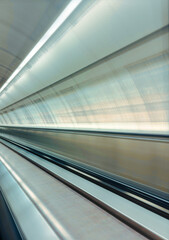 moving escalator in subway