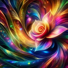 Wall Mural - abstract flower texture wallpaper and background with waves and curves in vivid colors. artistic pat