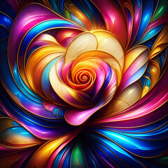 Wall Mural - abstract flower texture wallpaper and rose background with waves and curves in vivid colors. artisti